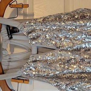 Silver Sequin sleeveless top
